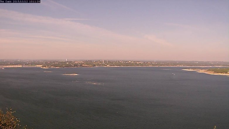 Lake Travis webcam, October 12, 2015 9:20 AM CT