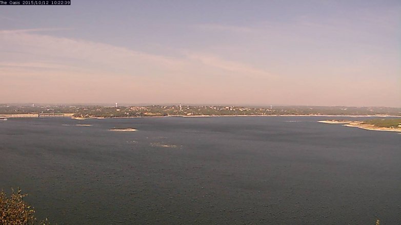 Lake Travis webcam, October 12, 2015 9:30 AM CT