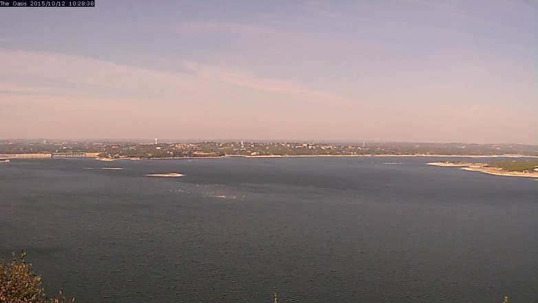 Lake Travis webcam, October 12, 2015 9:35 AM CT