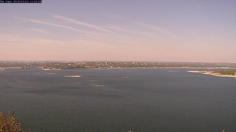 Lake Travis webcam, October 12, 2015 10:30 AM CT
