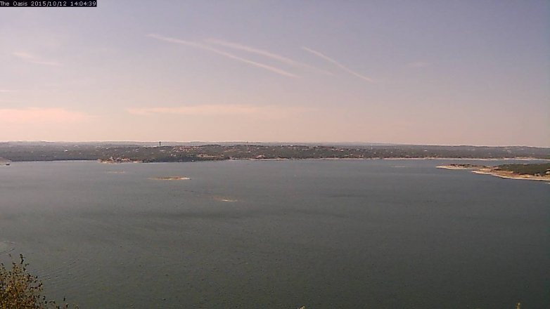 Lake Travis webcam, October 12, 2015 1:10 PM CT