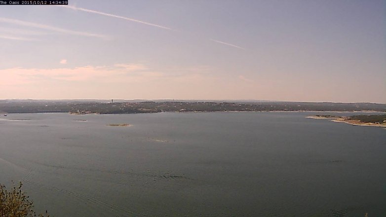 Lake Travis webcam, October 12, 2015 1:40 PM CT