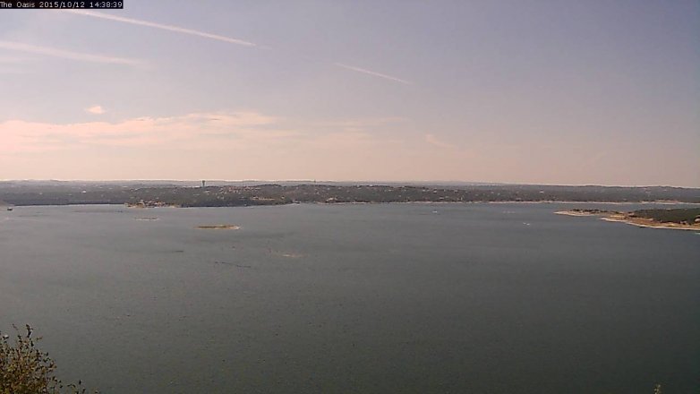 Lake Travis webcam, October 12, 2015 1:45 PM CT