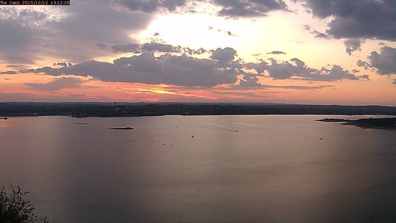 Lake Travis webcam, October 12, 2015 6:20 PM CT