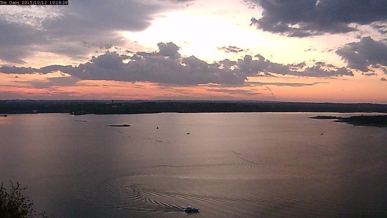 Lake Travis webcam, October 12, 2015 6:25 PM CT