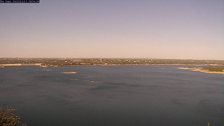 Lake Travis webcam, October 13, 2015 9:00 AM CT