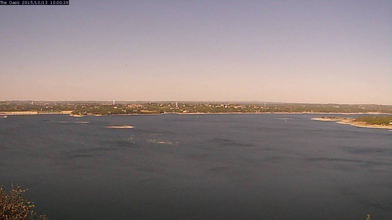 Lake Travis webcam, October 13, 2015 9:05 AM CT