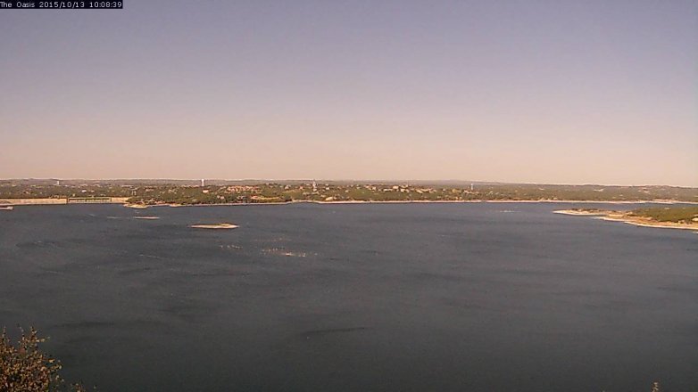 Lake Travis webcam, October 13, 2015 9:15 AM CT