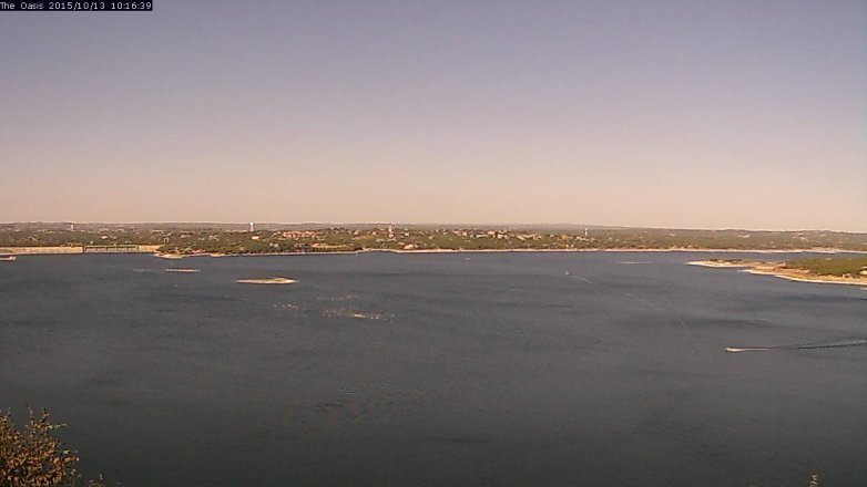 Lake Travis webcam, October 13, 2015 9:25 AM CT