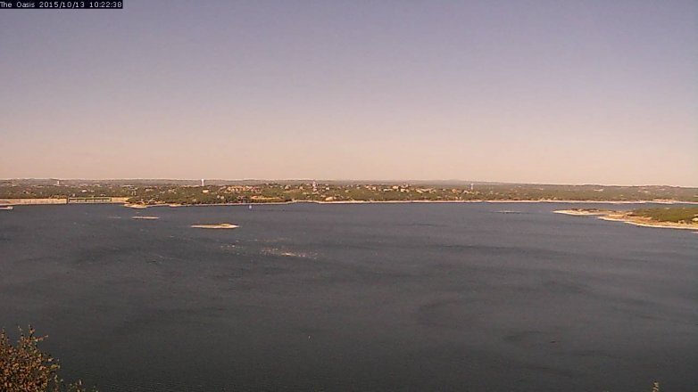 Lake Travis webcam, October 13, 2015 9:30 AM CT