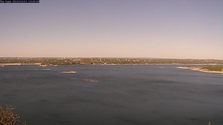 Lake Travis webcam, October 13, 2015 9:35 AM CT