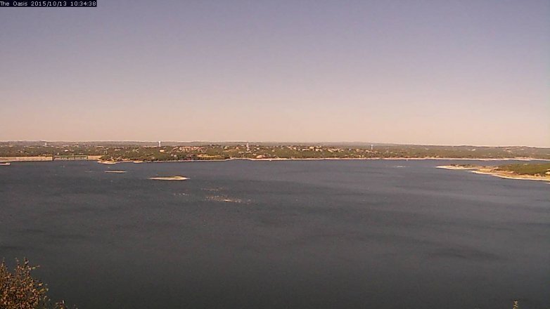 Lake Travis webcam, October 13, 2015 9:40 AM CT
