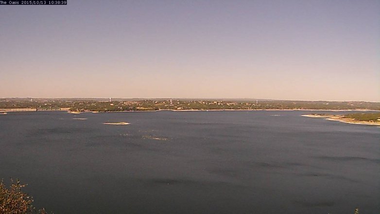 Lake Travis webcam, October 13, 2015 9:45 AM CT