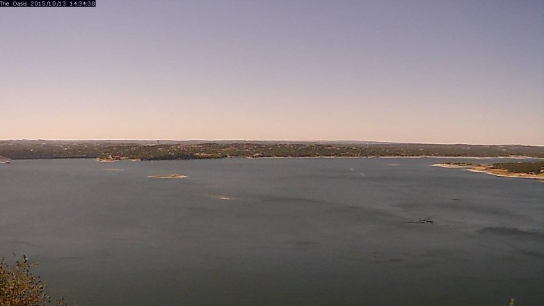 Lake Travis webcam, October 13, 2015 1:40 PM CT