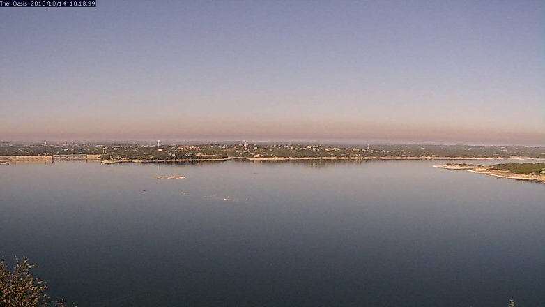 Lake Travis webcam, October 14, 2015 9:25 AM CT