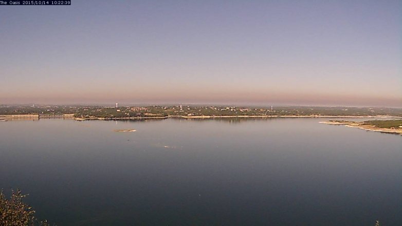 Lake Travis webcam, October 14, 2015 9:30 AM CT