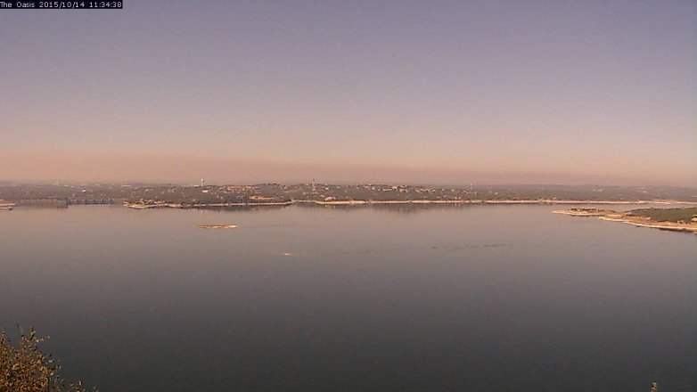 Lake Travis webcam, October 14, 2015 10:40 AM CT