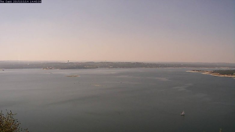 Lake Travis webcam, October 14, 2015 1:45 PM CT