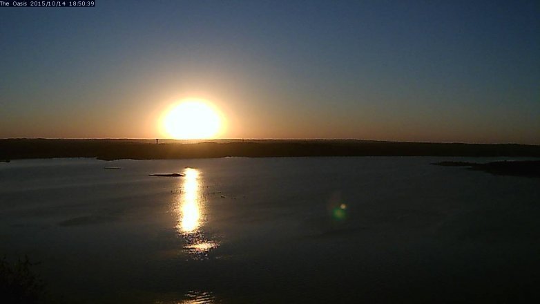 Lake Travis webcam, October 14, 2015 5:55 PM CT