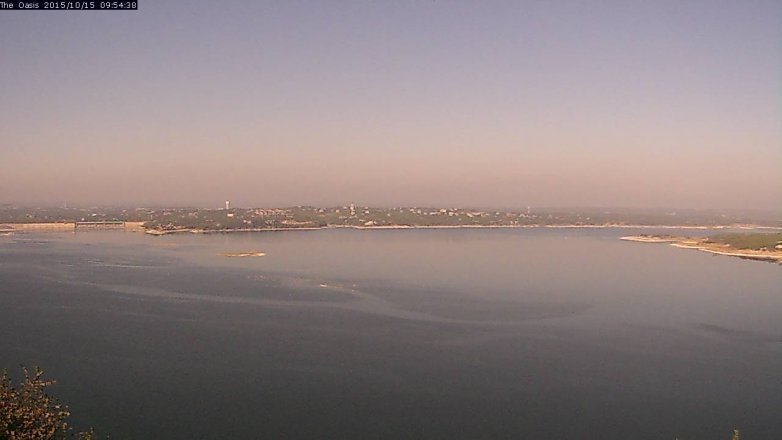 Lake Travis webcam, October 15, 2015 9:00 AM CT
