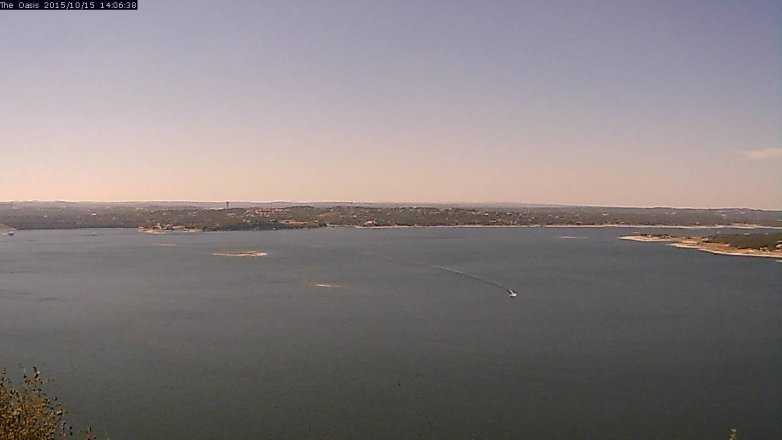 Lake Travis webcam, October 15, 2015 1:15 PM CT