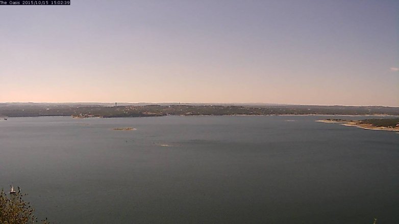 Lake Travis webcam, October 15, 2015 2:10 PM CT