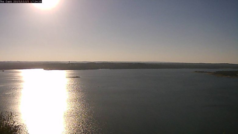 Lake Travis webcam, October 15, 2015 4:40 PM CT