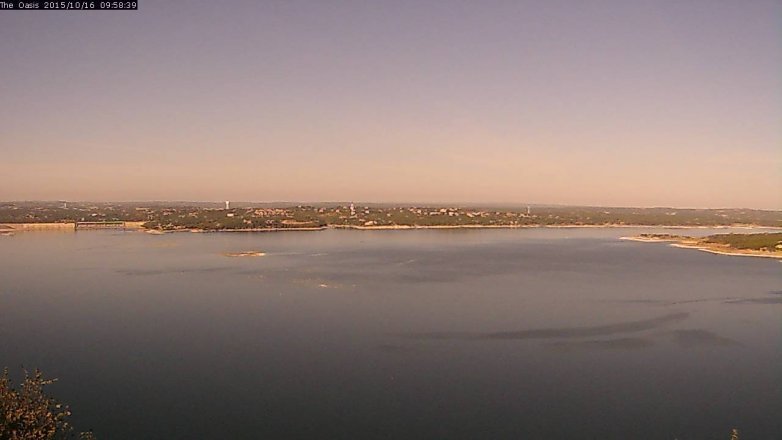 Lake Travis webcam, October 16, 2015 9:05 AM CT