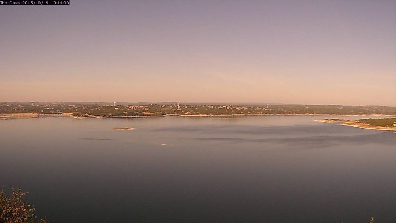 Lake Travis webcam, October 16, 2015 9:20 AM CT