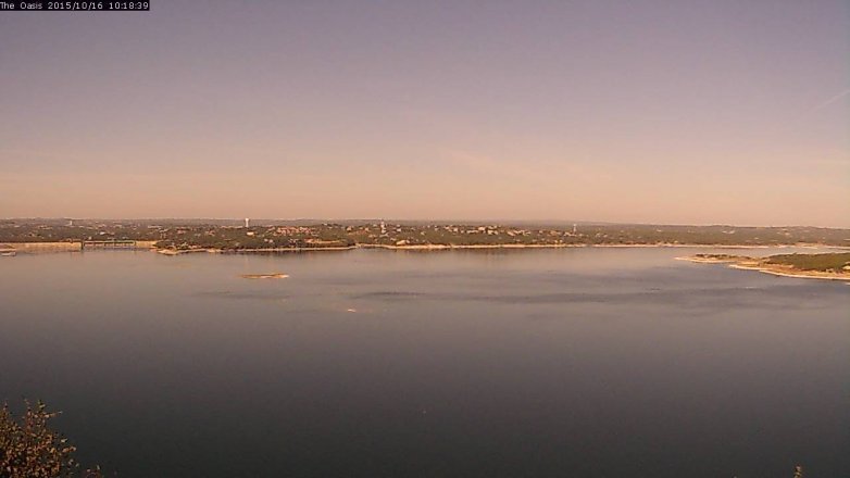 Lake Travis webcam, October 16, 2015 9:25 AM CT
