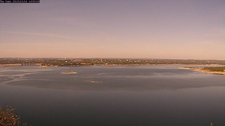 Lake Travis webcam, October 16, 2015 9:55 AM CT