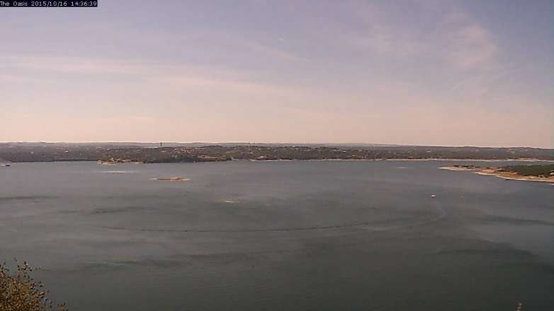 Lake Travis webcam, October 16, 2015 1:45 PM CT