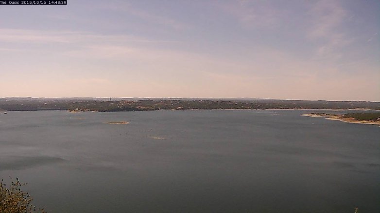 Lake Travis webcam, October 16, 2015 1:55 PM CT