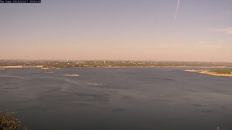 Lake Travis webcam, October 17, 2015 9:00 AM CT