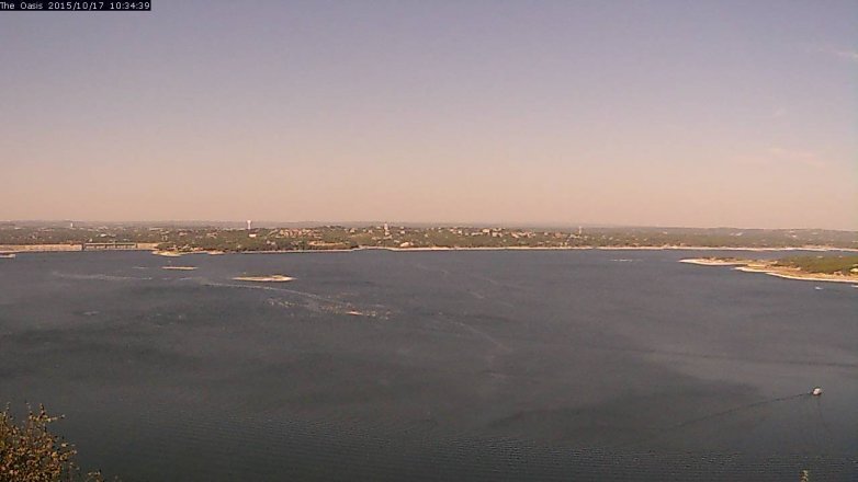 Lake Travis webcam, October 17, 2015 9:40 AM CT