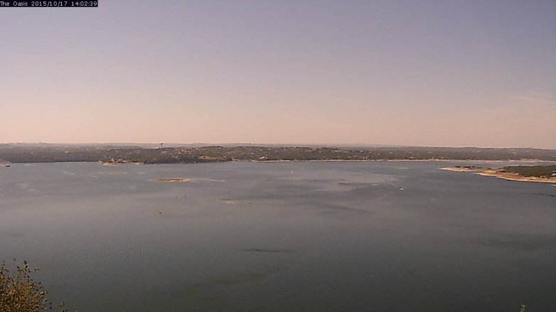 Lake Travis webcam, October 17, 2015 1:10 PM CT