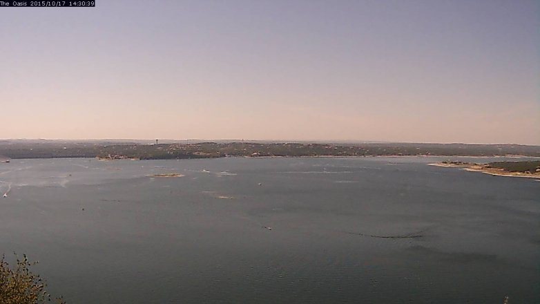 Lake Travis webcam, October 17, 2015 1:35 PM CT