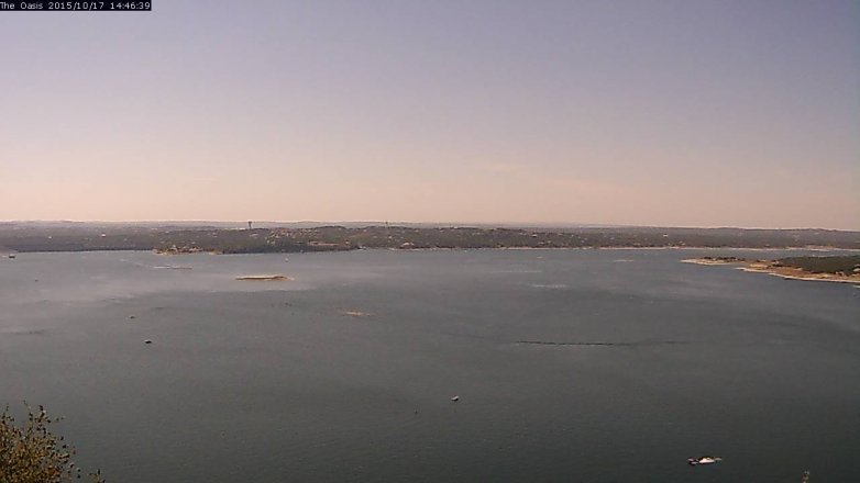 Lake Travis webcam, October 17, 2015 1:55 PM CT