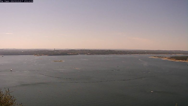 Lake Travis webcam, October 17, 2015 2:20 PM CT