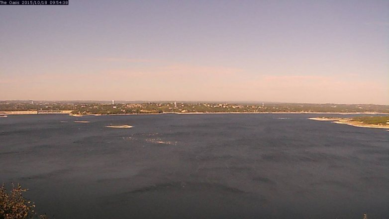Lake Travis webcam, October 18, 2015 9:00 AM CT