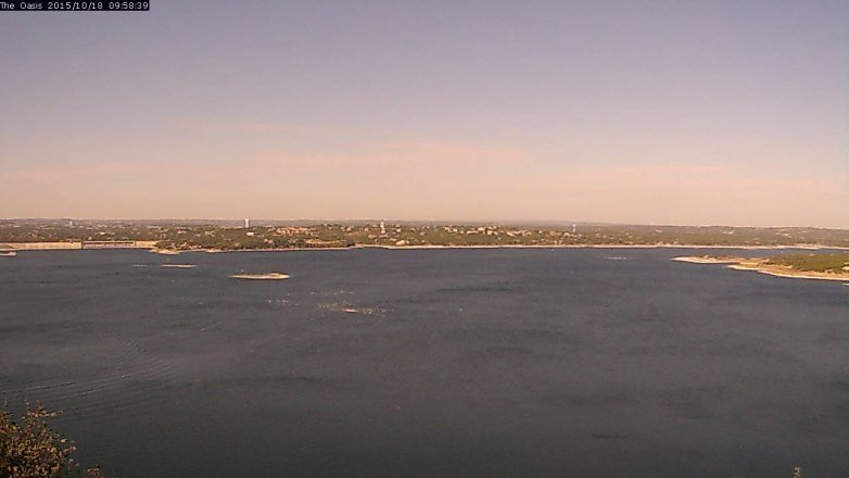 Lake Travis webcam, October 18, 2015 9:05 AM CT