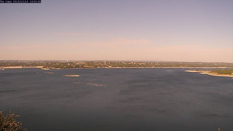 Lake Travis webcam, October 18, 2015 9:10 AM CT