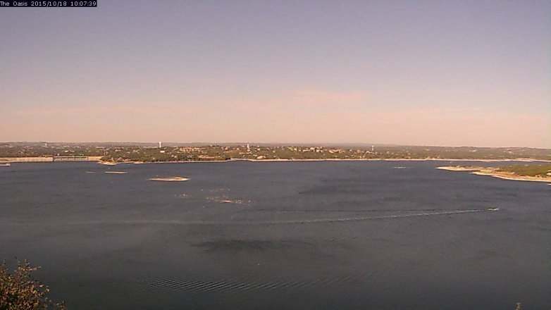 Lake Travis webcam, October 18, 2015 9:15 AM CT