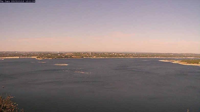 Lake Travis webcam, October 18, 2015 9:20 AM CT
