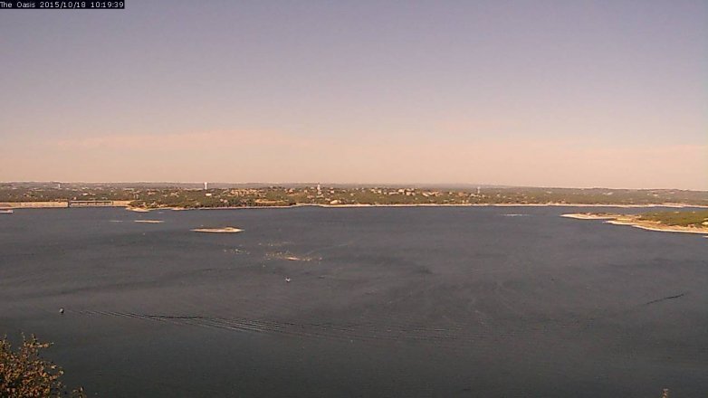 Lake Travis webcam, October 18, 2015 9:25 AM CT
