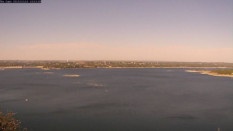 Lake Travis webcam, October 18, 2015 9:30 AM CT