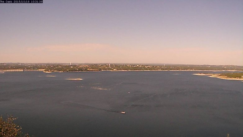 Lake Travis webcam, October 18, 2015 9:35 AM CT