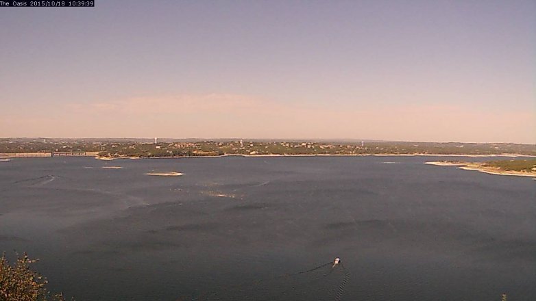 Lake Travis webcam, October 18, 2015 9:45 AM CT