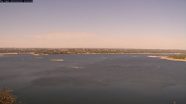 Lake Travis webcam, October 18, 2015 9:50 AM CT