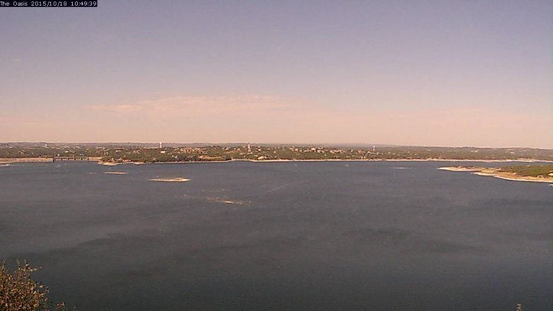Lake Travis webcam, October 18, 2015 9:55 AM CT
